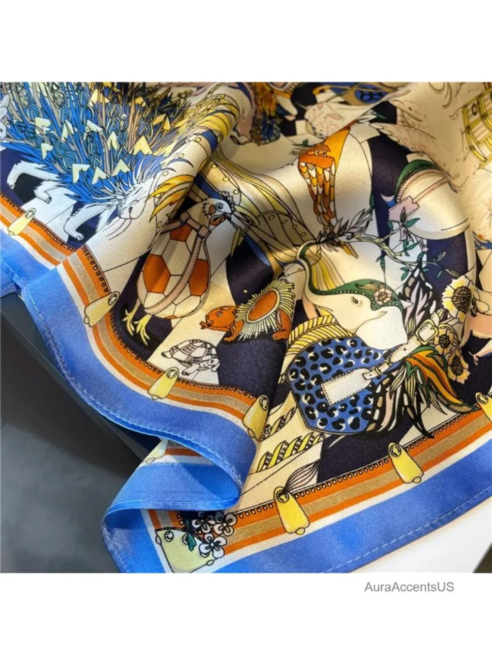 100% Mulberry Silk Square Scarf Lightweight Neckerchief Digital Print